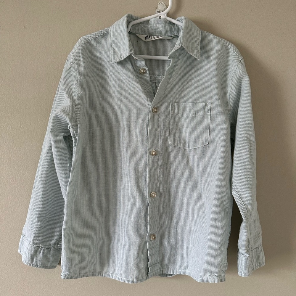 Boys H&M Button Down Linen Dress Shirt